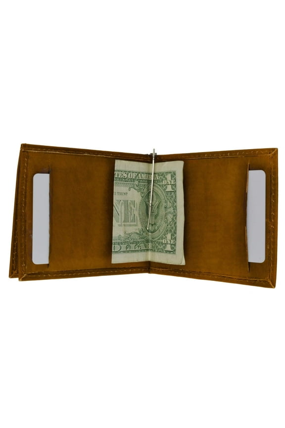 Genuine Leather Center Flap Money Clip with ID and Credit Card 93 CF (C)