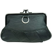 Genuine Leather Change Purse with Clasp Closure 11-3016 C