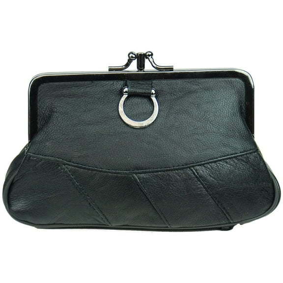 Genuine Leather Change Purse with Clasp Closure 11-3016 (C)