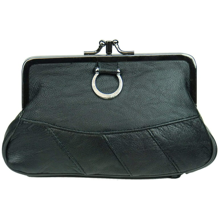 Genuine Leather Change Purse with Clasp Closure 11-3016 (C) 