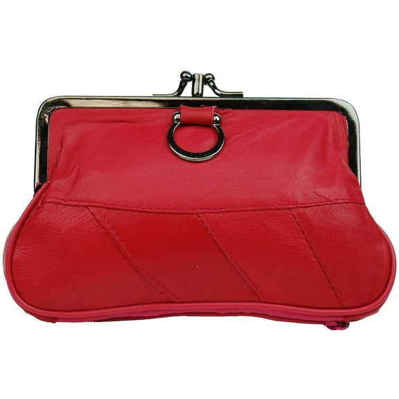 Genuine Leather Change Purse with Clasp Closure 11-3016 (C)