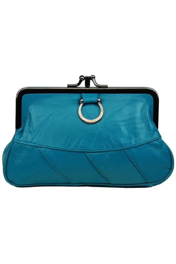 Genuine Leather Change Purse with Clasp Closure 11-3016 (C)