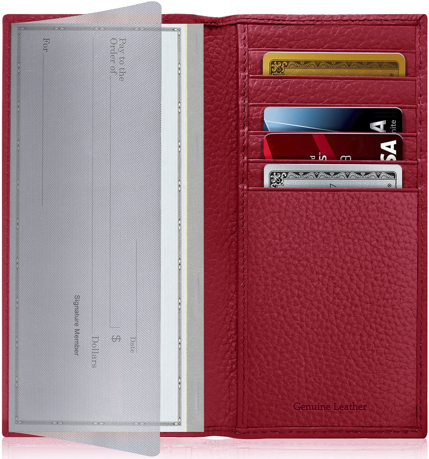 Genuine Leather Checkbook Cover For Men And Women Checkbook Holder