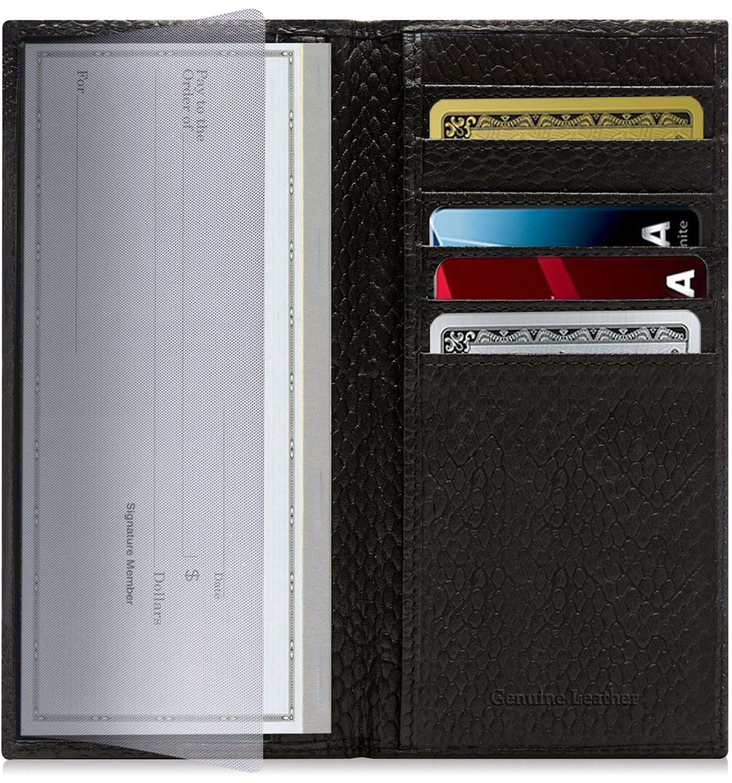 Genuine Leather Checkbook Cover For Men And Women Checkbook Holder