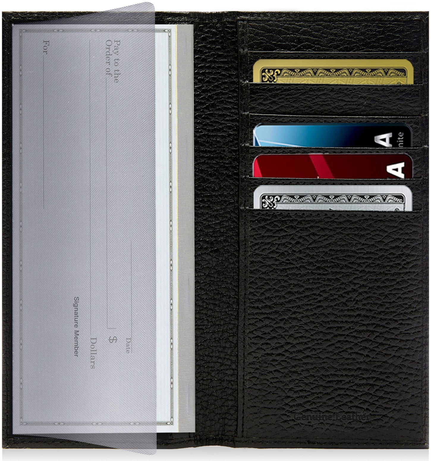 Genuine Leather Checkbook Cover For Men And Women Checkbook Holder