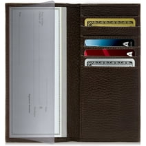 Genuine Leather Checkbook Cover For Men And Women - Checkbook Holder For Duplicate Checks With Card Holder Wallet RFID Blocking Gifts For Women & Men