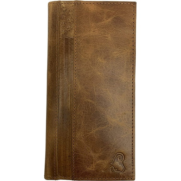 Genuine Leather Checkbook Cover For Men & Women Checkbook Holder Wallet RFID Blocking USA Series Tan