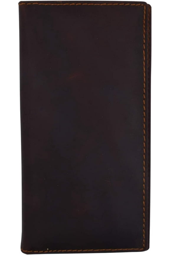 Genuine Leather Checkbook Cover For Men & Women Checkbook Holder Wallet RFID Blocking USA Series Vintage Brown