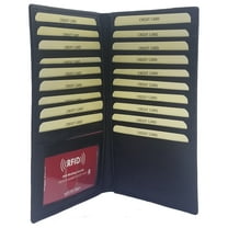 Genuine Leather Checkbook Cover, Gift For Him, Gift For Her, Bifold Long Wallet with RFID Blocking Black