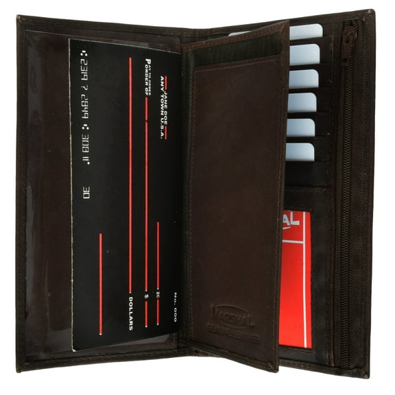 Genuine Leather Checkbook Cover Wallet Organizer with Credit Card Holder 253 CF
