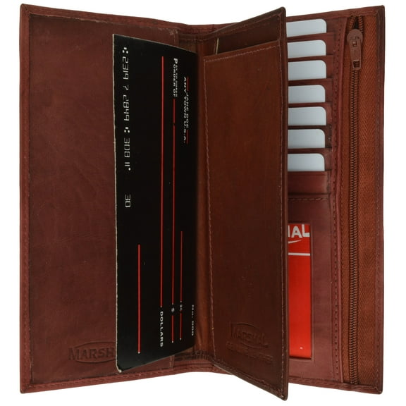 Genuine Leather Checkbook Cover Wallet Organizer with Credit Card Holder 253 CF