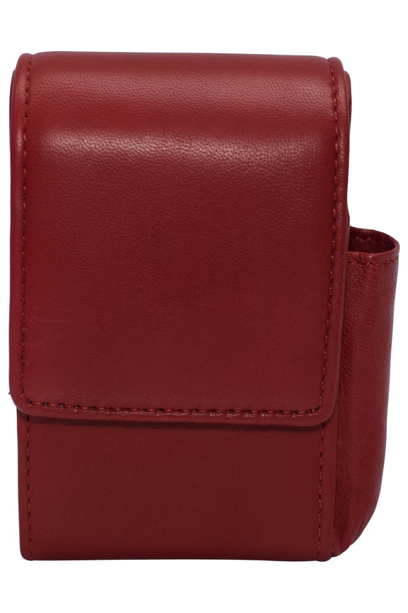Genuine Leather Cigarette Box Anti-Scratch Protective Storage Case with Lighter Holder