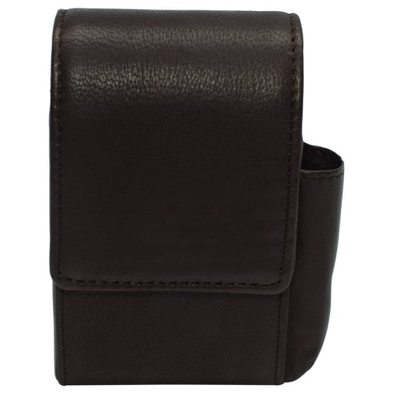 Genuine Leather Cigarette Box Anti-Scratch Protective Storage Case with Lighter Holder