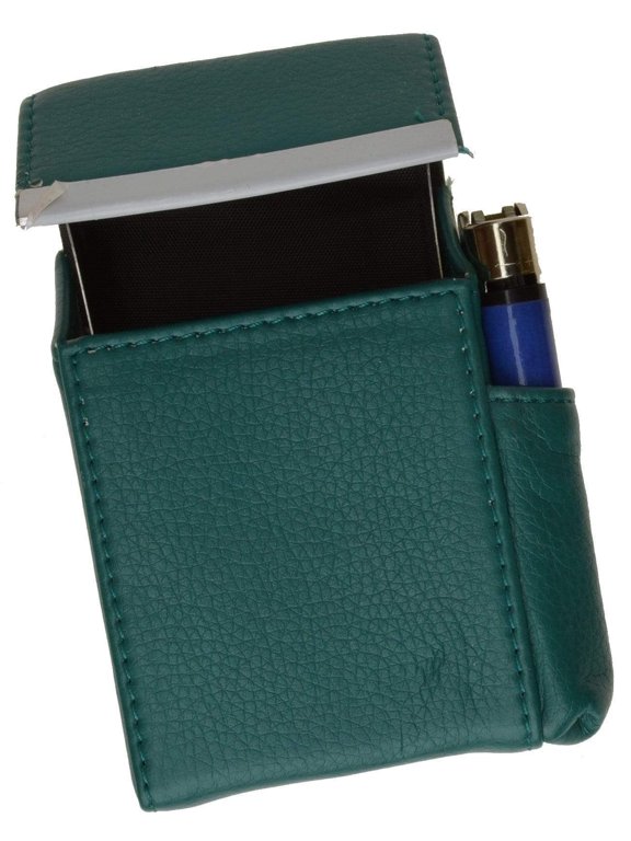 Genuine Leather Cigarette Case Holder with Lighter Pocket 92812 (C)
