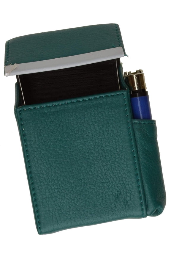 Genuine Leather Cigarette Case Holder with Lighter Pocket 92812 (C)