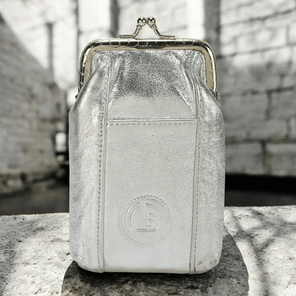 Genuine Leather Cigarette Case with Lighter Pouch SILVER color by Leatherboss