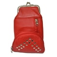 thumbnail image 1 of Genuine Leather Cigarette and Lighter Case with Twist Clasp by Leatherboss (Red Studs), 1 of 5