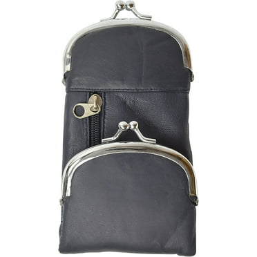 Genuine Leather Cigarette and Lighter Case with Twist Clasp by Marshal Navy Blue
