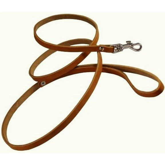 Genuine Leather Classic Dog Leash, 4' Long, 3/8" Wide, Puppies, XSmall Breeds