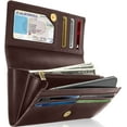thumbnail image 1 of Genuine Leather Clutch Wallets For Women - Accordion Organizer Ladies Wallet With Removable Checkbook Cover And Gift Box RFID Blocking, 1 of 6
