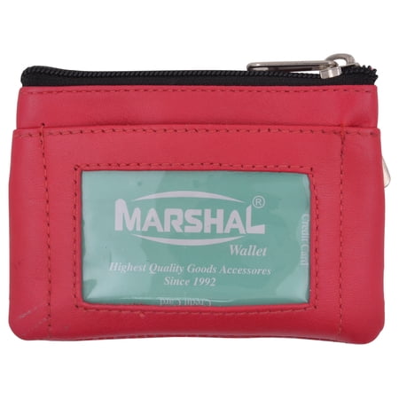 Genuine Leather Coin Change Purse With Front ID Window & Key Ring 710 Assorted color price history and forecast - Marshal Wallet 710PK