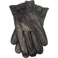 thumbnail image 1 of Genuine Leather Cold Weather Warm Lined Driving Gloves - Touchscreen Texting Compatible - Black Size Large, 1 of 1
