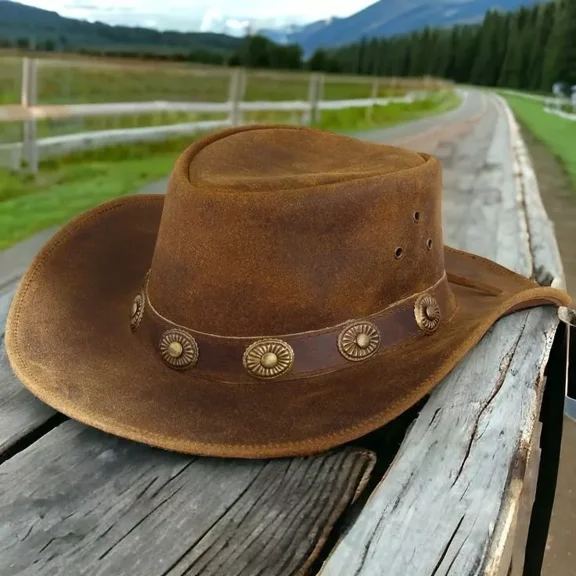 Genuine Leather Cowboy Western Hat for Men and Women, Classic Style, Comfortable Fit Cowboy Hat