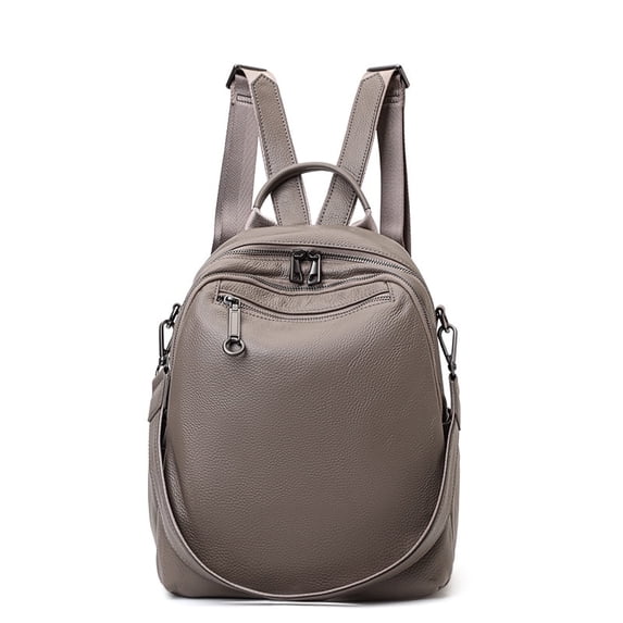 Genuine Leather Cowhide Backpack, Women's Multiuse Shoulder Crossbody Bag, Large Capacity Casual Daypack