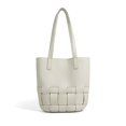 thumbnail image 1 of Genuine Leather Cowhide Tote Bag, Women's Retro Woven Bucket Purse with Pouch, 1 of 6