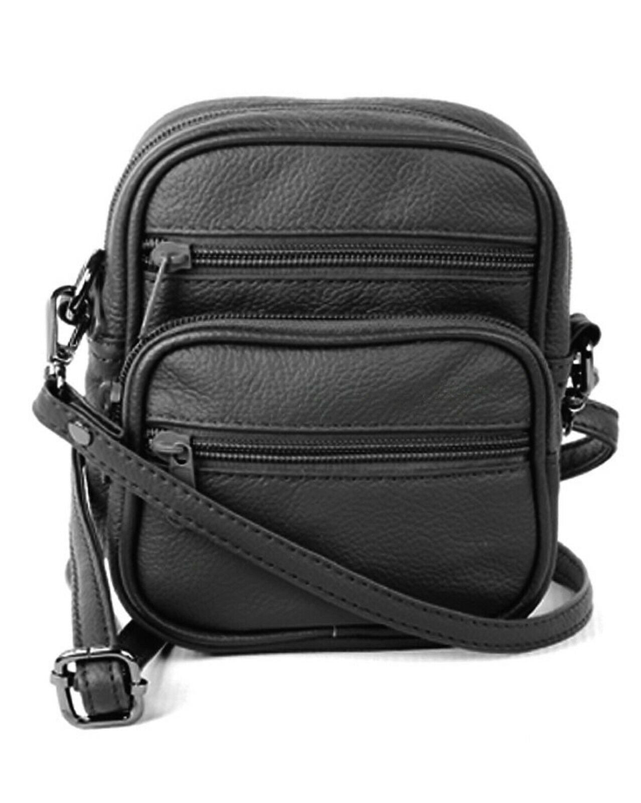 Studded Black Leather Hip Purse, Motorcycle Belt Loop Bag
