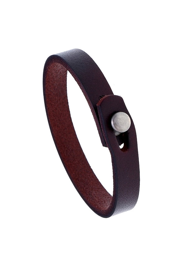 Genuine Leather Cuff Bracelet for Men Vintage Punk Style Cowhide Leather Wrap Wristband Adjustable Handmade Bangle for Daily Wear Costume Jewelry Party Cosplay Gift(Dark Brown) DIY