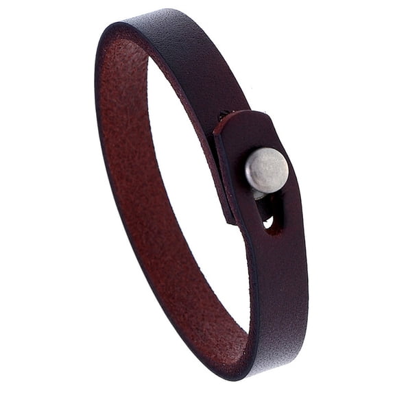 Genuine Leather Cuff Bracelet for Men Vintage Punk Style Cowhide Leather Wrap Wristband Adjustable Handmade Bangle for Daily Wear Costume Jewelry Party Cosplay Gift(Dark Brown) DIY