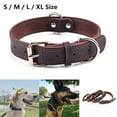thumbnail image 1 of Genuine Leather Dog Collar Durable Alloy Hardware for Medium Extra Large Dogs, S, 1 of 5
