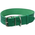 thumbnail image 1 of Genuine Leather Dog Collar Green 7 Colors (18"-20.5" Neck; 1.25 Wide), 1 of 3
