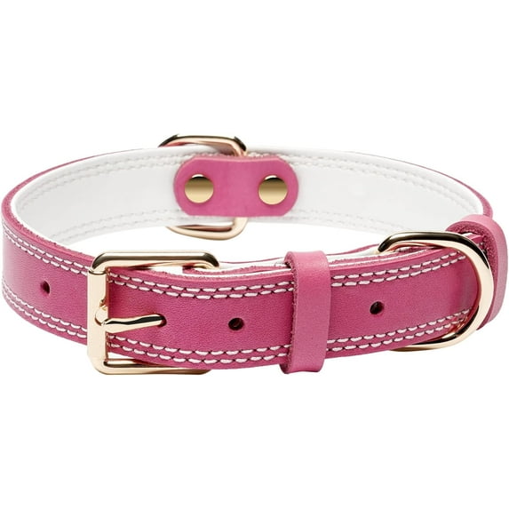 Genuine Leather Dog Collar, Heavy Duty Wide Dog Collar for Small,Medium, Large and Extra Large Dog