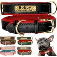 thumbnail image 1 of Genuine Leather Dog Collar Personalised Engraved Name Collar with Soft Padded Design Adjustable & Durable for Small Medium Large Dogs Leash Set Custom Heavy Duty Featuring, 1 of 5