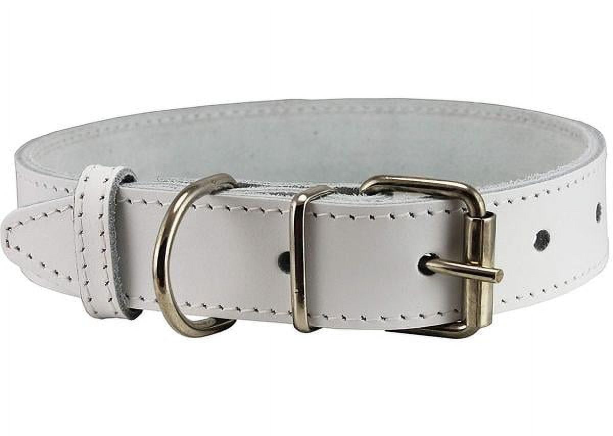 Genuine Leather Dog Collar and Leash Set Soft Durable Plain