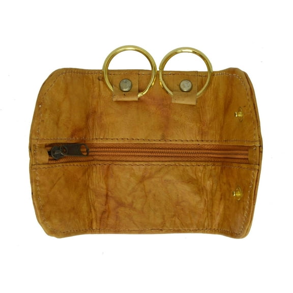 Genuine Leather Double Key Ring Holder Wallet with Snap Closure 112 CF (C)