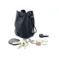 thumbnail image 1 of Genuine Leather Drawstring Pouch Spring Locks Coin Soft Purse Small Wrist Bag, 1 of 10
