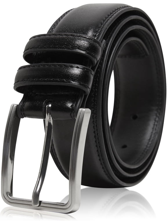 Genuine Leather Dress Belts For Men - Mens Belt For Suits, Jeans, Uniform With Single Prong Buckle - Designed in the USA