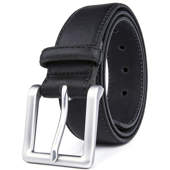 Genuine Leather Dress Belts For Men - Mens Belt For Suits, Jeans, Uniform With Single Prong Buckle - Designed in the USA