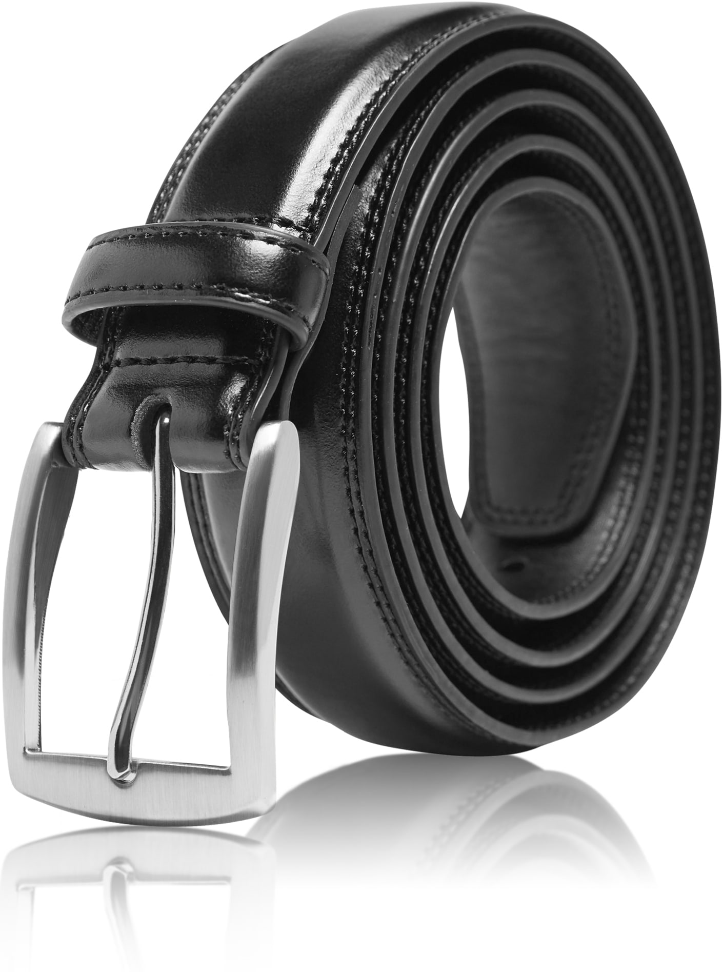 designer black leather belt