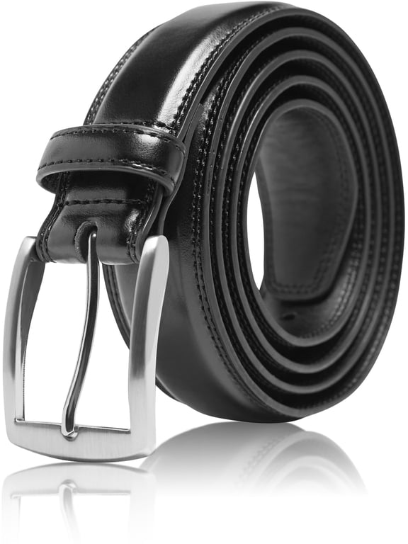 Genuine Leather Dress Belts For Men - Mens Belt For Suits, Jeans, Uniform With Single Prong Buckle - Designed in the USA