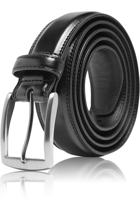 Genuine Leather Dress Belts For Men - Mens Belt For Suits, Jeans, Uniform With Single Prong Buckle - Designed in the USA