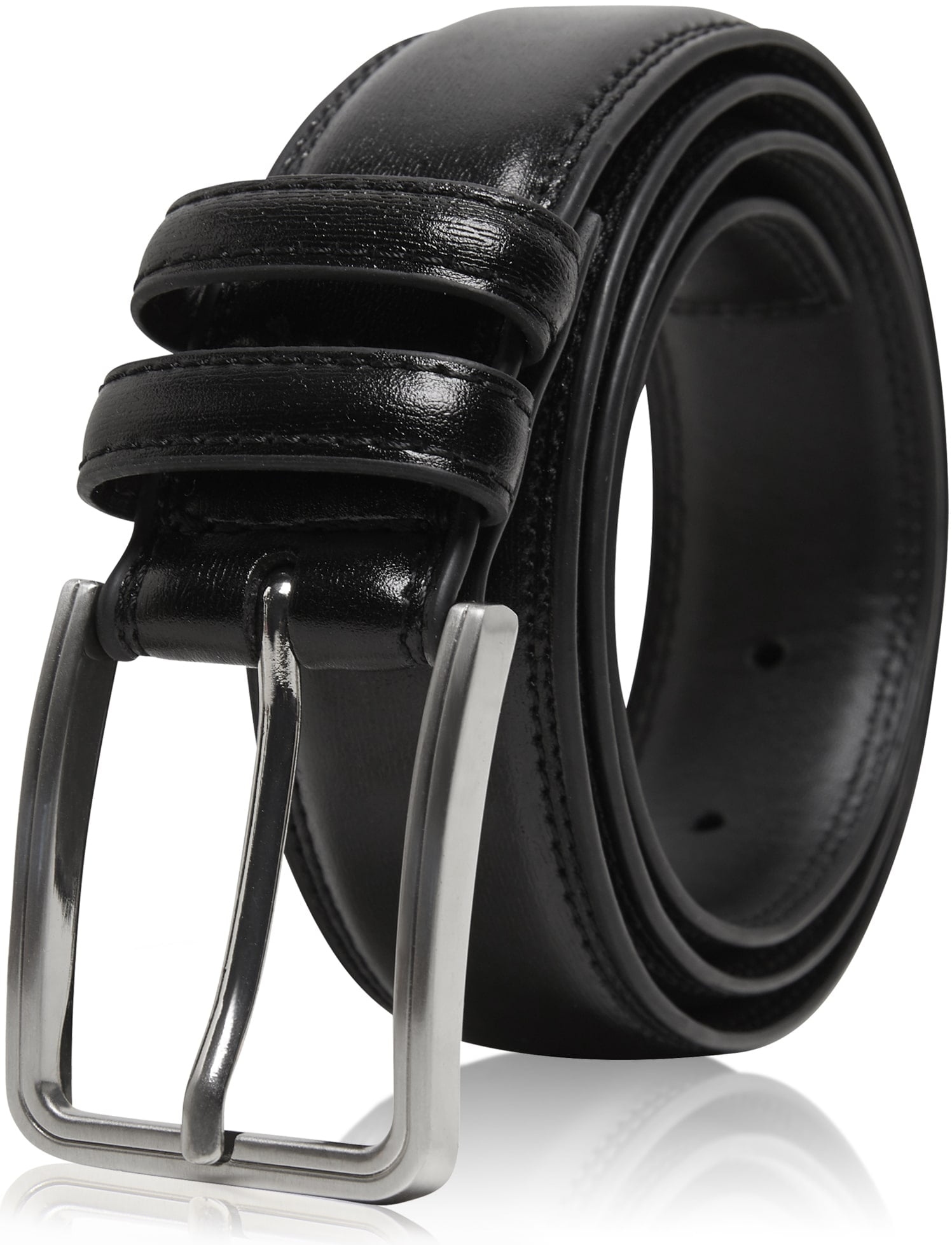 Single-Stitch Leather Dress Belt | Full-Grain Leather 36 / Black