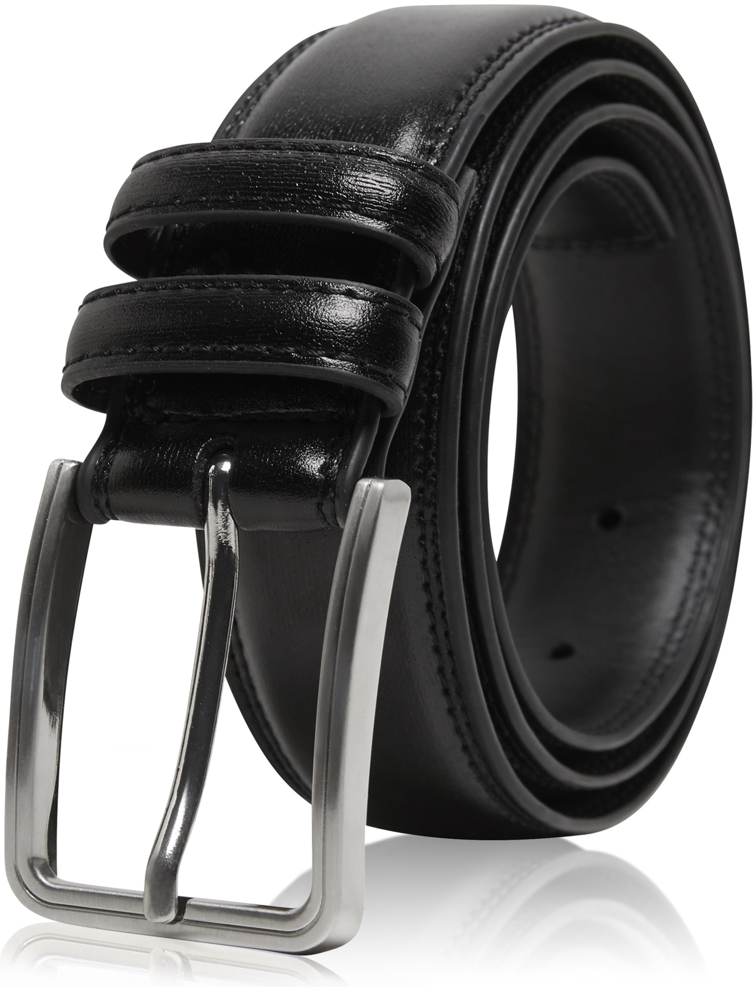 Cintura In Pelle Uomo Lindenmann – Pieno Fiore 40mm, Fibbia Opaca, Taglia Comoda