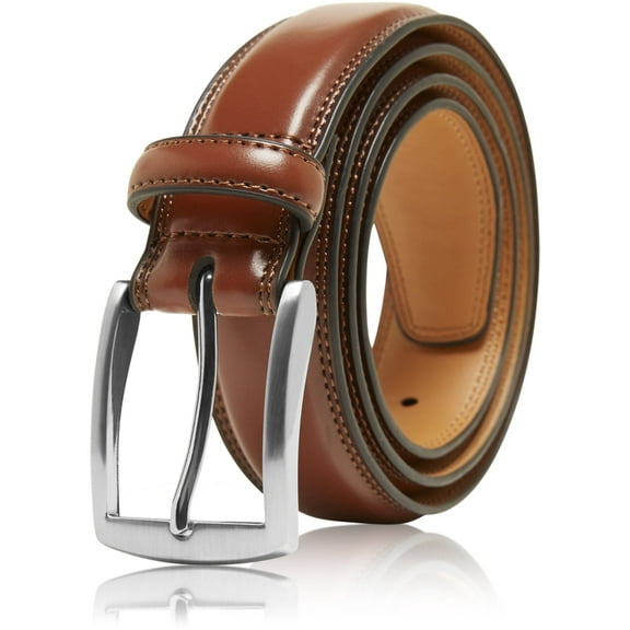 Genuine Leather Dress Belts For Men - Mens Belt For Suits, Jeans, Uniform With Single Prong Buckle - Designed in the USA