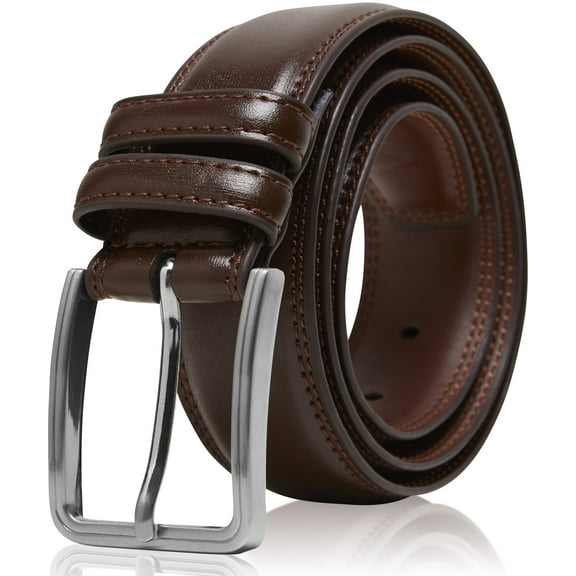 Genuine Leather Dress Belts For Men - Mens Belt For Suits, Jeans, Uniform With Single Prong Buckle - Designed in the USA