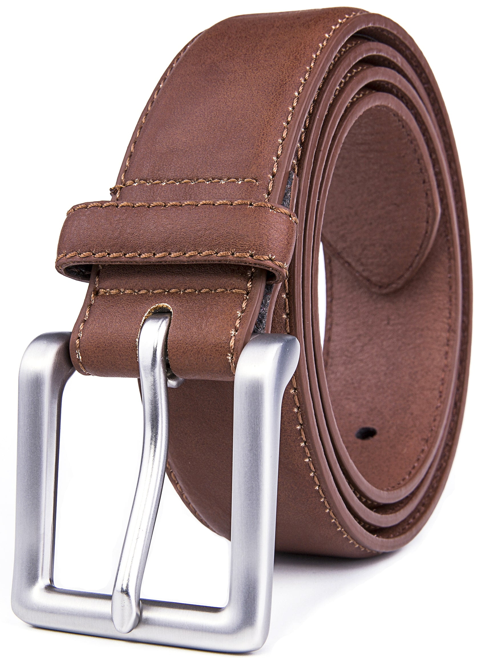 Genuine Leather Dress Belts For Men - Mens Belt For Suits, Jeans, Uniform  With Single Prong Buckle - Designed in the USA 