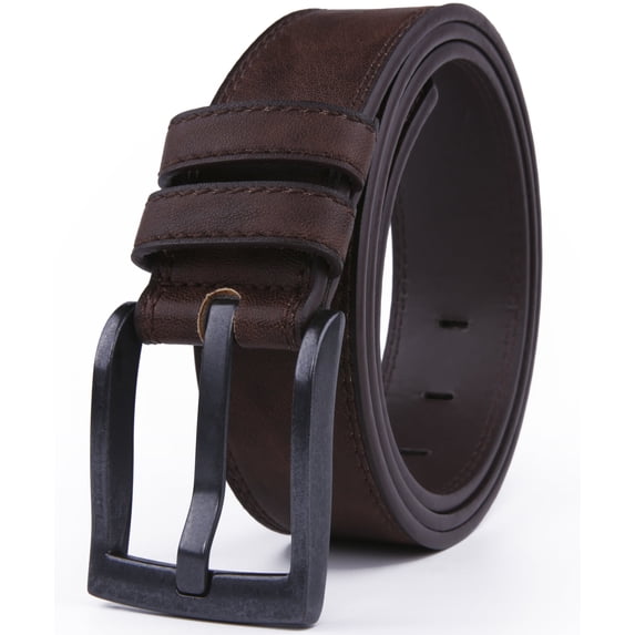 Genuine Leather Dress Belts For Men - Mens Belt For Suits, Jeans, Uniform With Single Prong Buckle - Designed in the USA